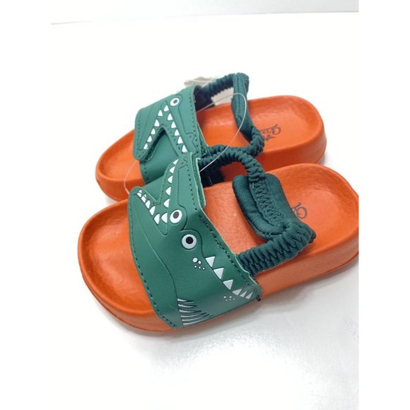 Brand New Boys Toddler Size 4 Green Crocodile Slip On Sandals Shoes Size 20/4 US - Picture 11 of 14